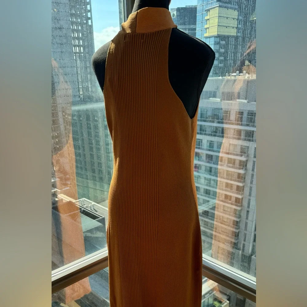 🆕 NICHOLAS 🧿 NWT Daija Twisted Two-Tone Ribbed Knit Midi Dress - Picture 9 of 16